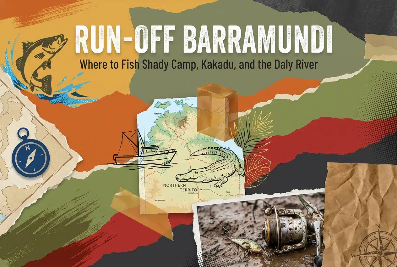 Professional header image for list-based article: Run-Off Barramundi: Where to Fish Shady Camp, Kakadu, and...