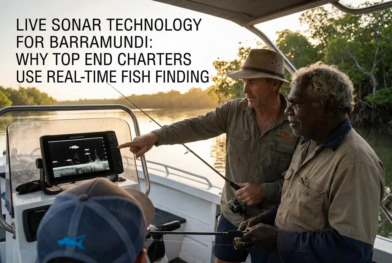 Professional header image for informative article: Live Sonar Technology for Barramundi: Why Top End Charter...